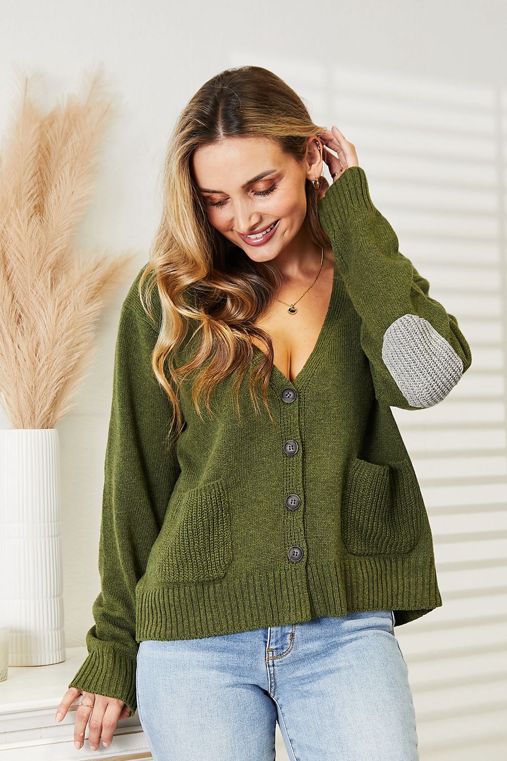 Heimish Full Size Long Sleeve V Neck Button Down Cardigan - nailedmoms