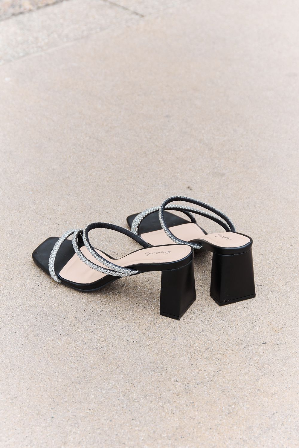 Qupid Level Up Rhinestone Strap Heels - nailedmoms