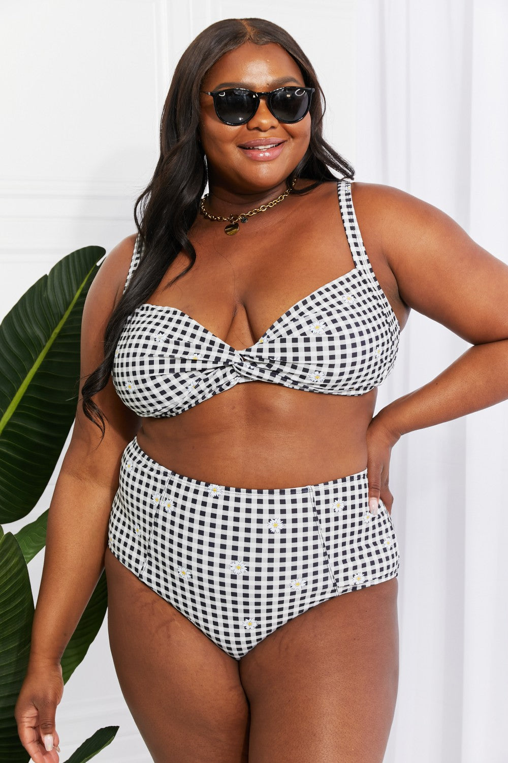Marina West Swim Take A Dip Twist High-Rise Bikini in Black - nailedmoms