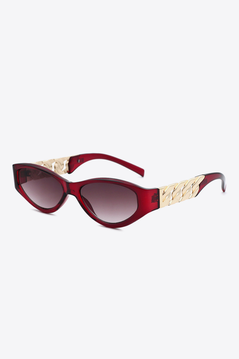 Chain Detail Temple Cat Eye Sunglasses - nailedmoms