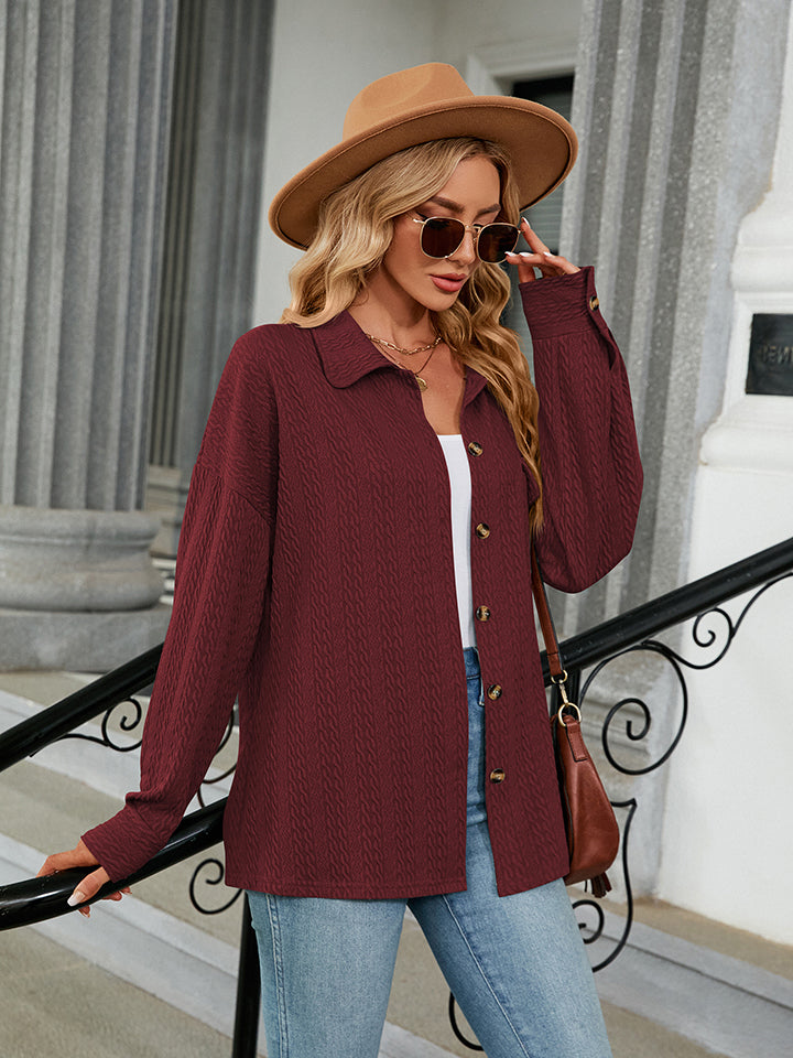 Collared Neck Buttoned Shirt - nailedmoms