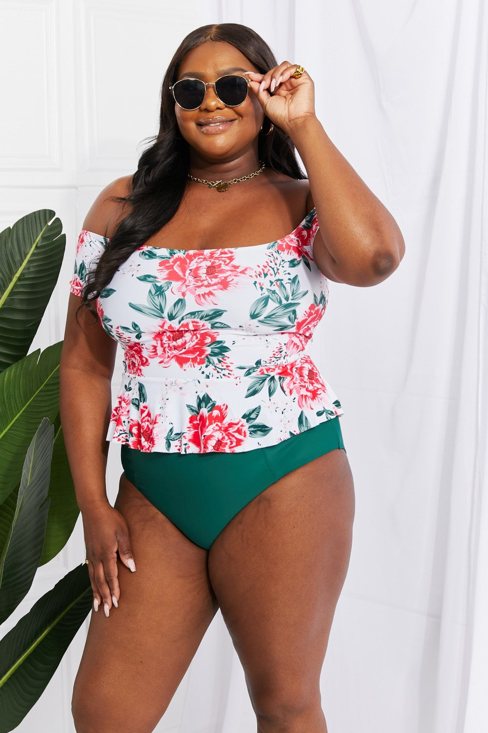 Marina West Swim Coastal Cutie Off-Shoulder Swim Tankini Set - nailedmoms