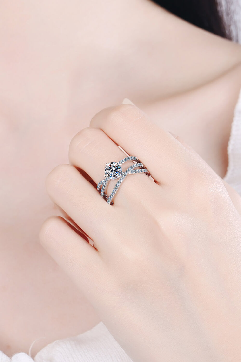 1 Carat Moissanite Crisscross Ring - nailedmoms