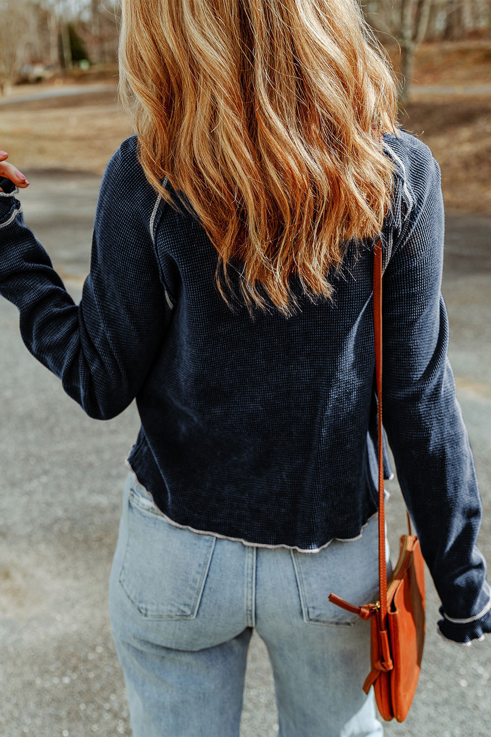 Double Take Long Raglan Sleeve Round Neck Top - nailedmoms
