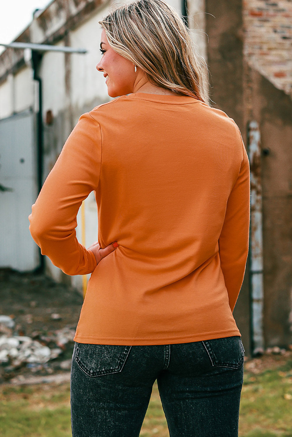 Round Neck Long Sleeve FALL IS IN THE AIR Graphic Sweatshirt - nailedmoms
