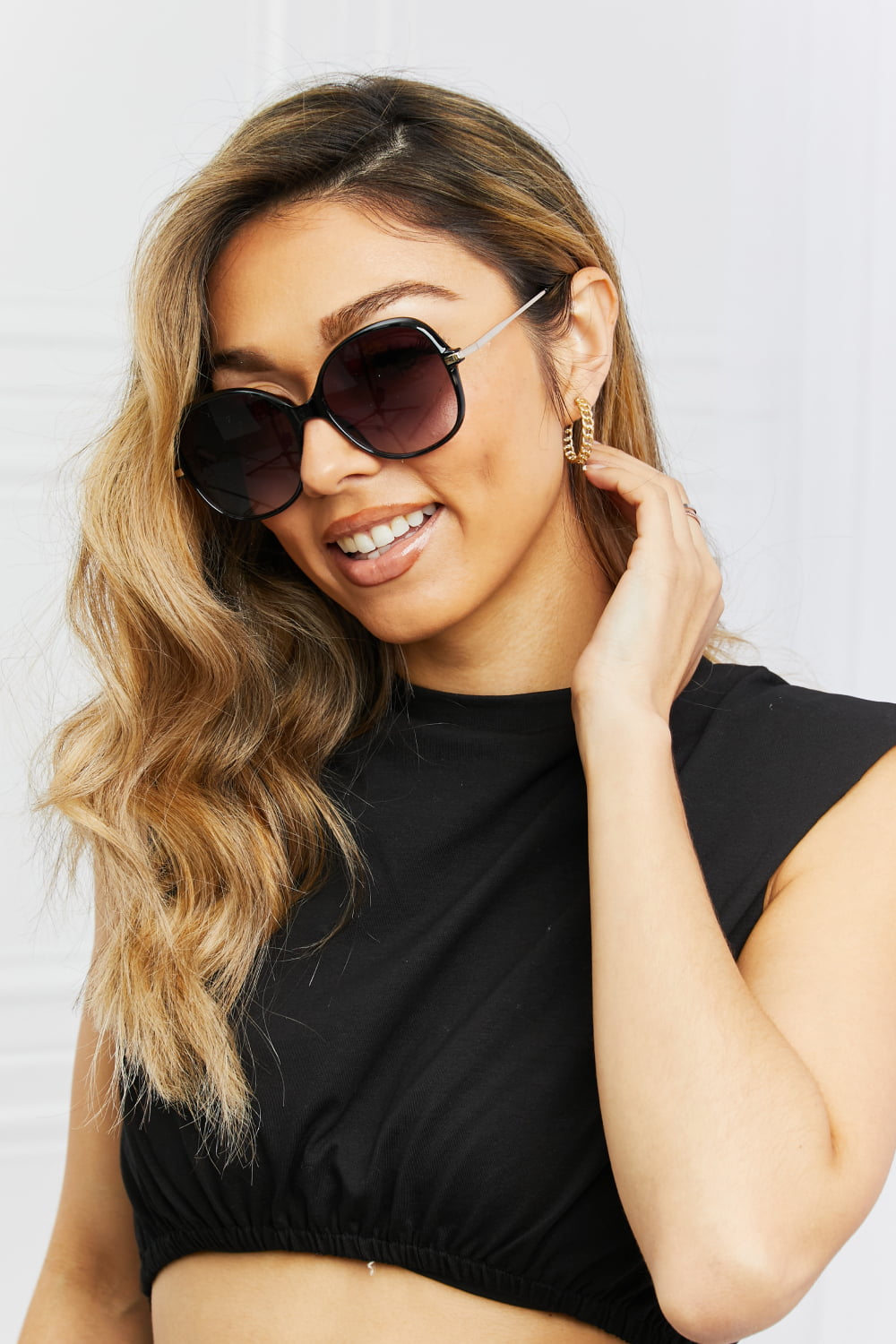 Metal-Plastic Hybrid Full Rim Sunglasses - nailedmoms