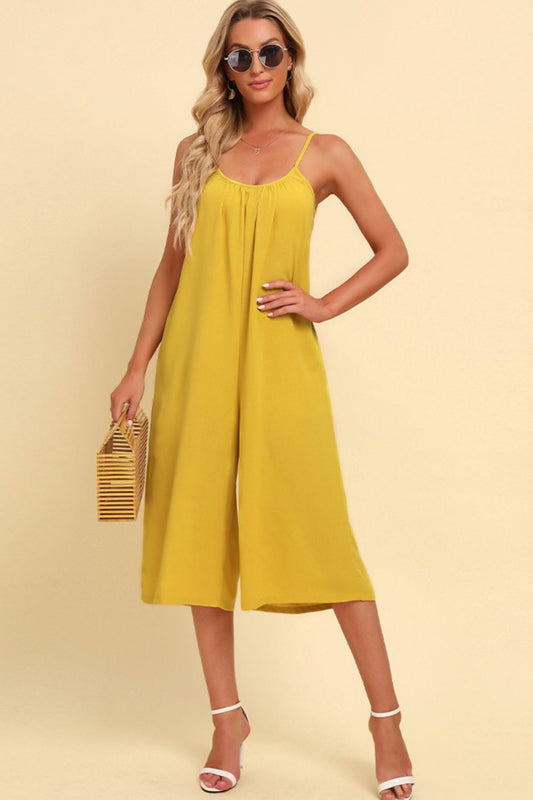 Spaghetti Strap Scoop Neck Jumpsuit - nailedmoms