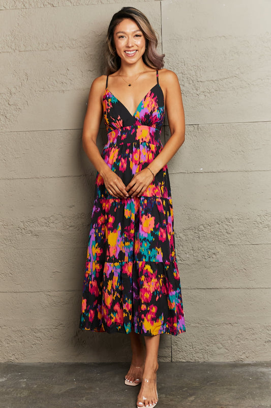 Cutout Spaghetti Strap Tiered Dress - nailedmoms