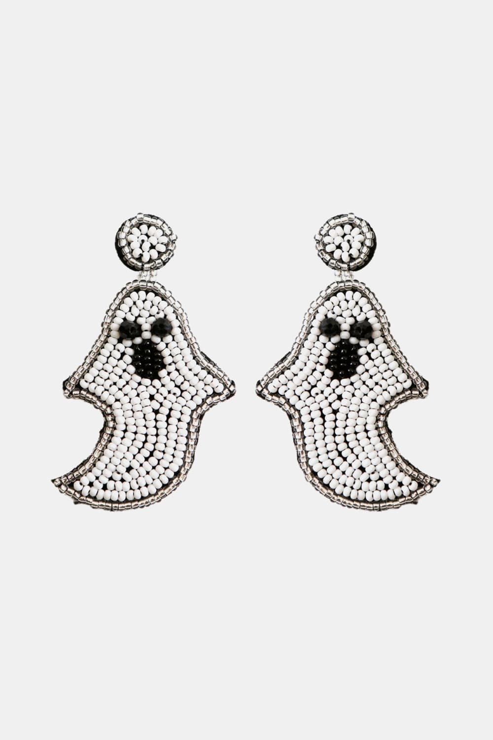Ghost Shape Beaded Dangle Earrings - nailedmoms