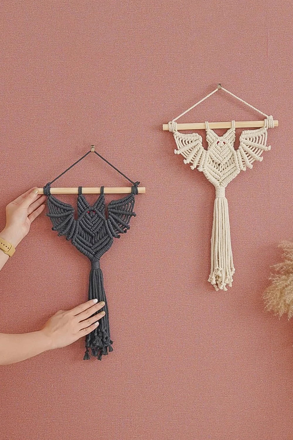 19.7" Bat Macrame Wall Plant Hanger - nailedmoms