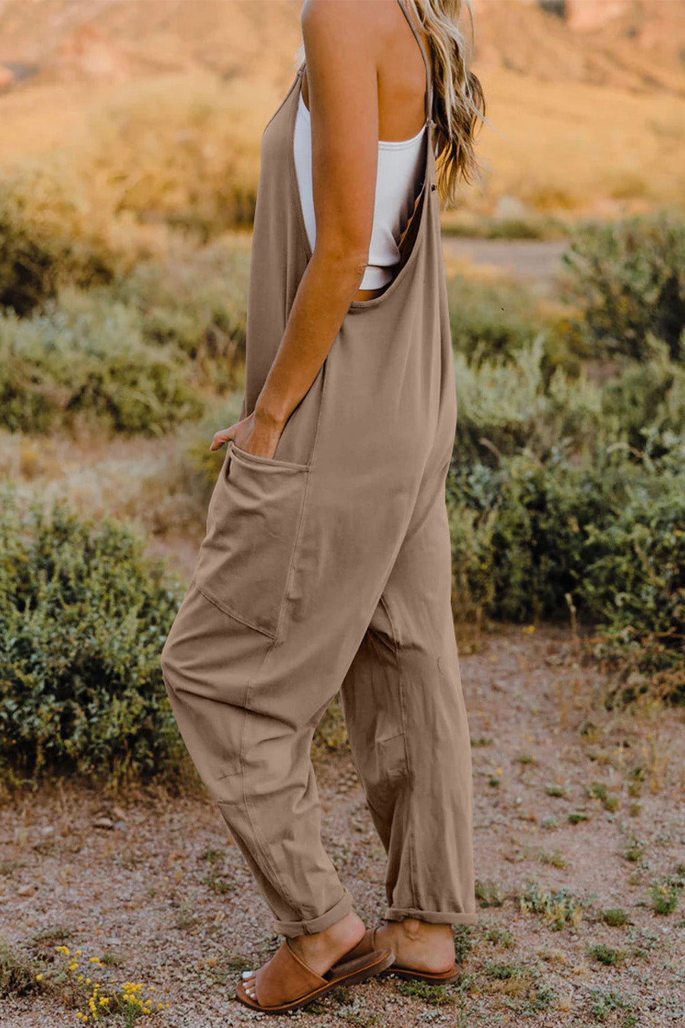 Double Take  V-Neck Sleeveless Jumpsuit with Pocket - nailedmoms