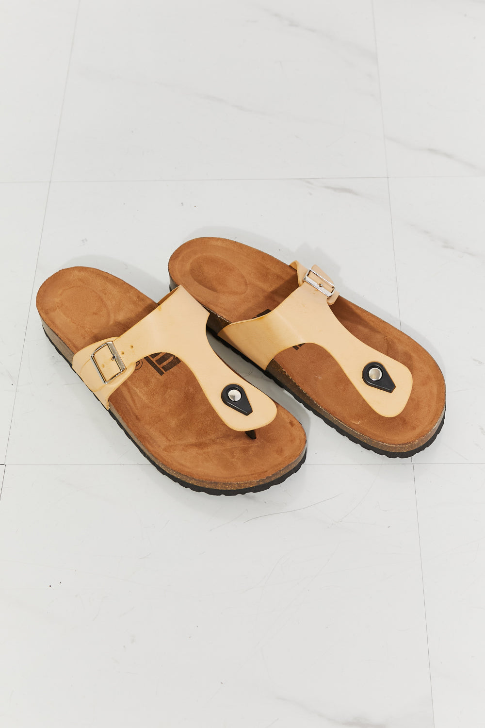 MMShoes Drift Away T-Strap Flip-Flop in Sand - nailedmoms