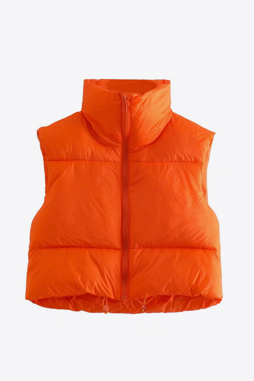 Zip-Up Drawstring Puffer Vest - nailedmoms