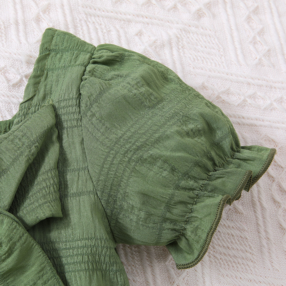 Kids Textured Bow Detail Top and Belted Shorts Set - nailedmoms
