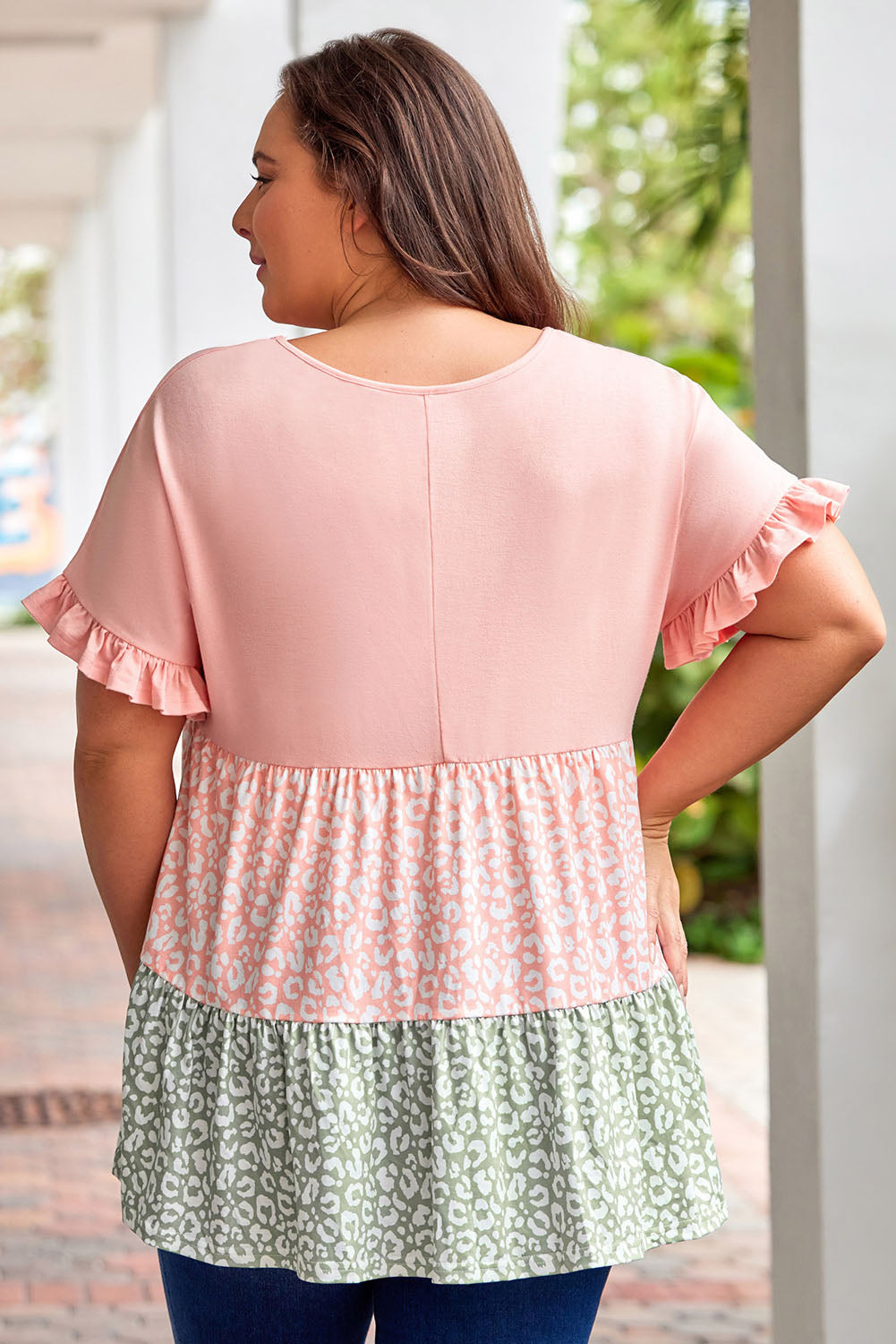 Plus Size Leopard Tiered Blouse - nailedmoms