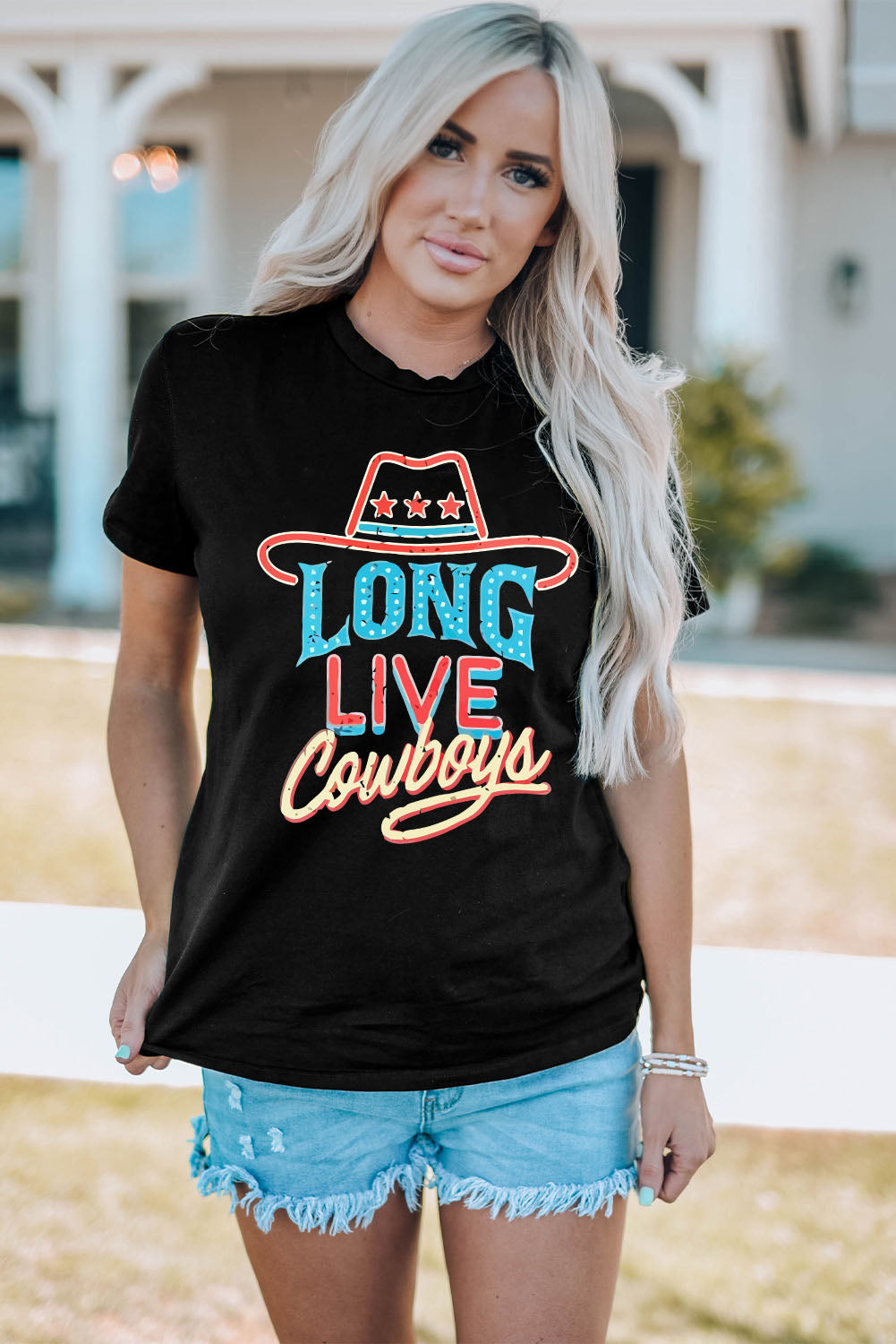 LONG LIVE COWBOYS Graphic Tee Shirt - nailedmoms