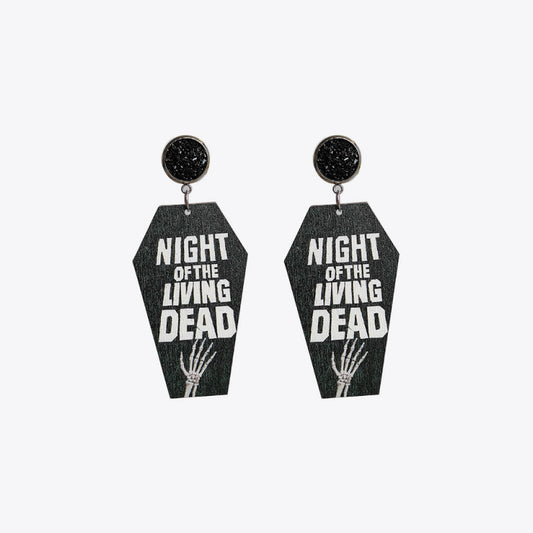 Coffin Shape Wooden Dangle Earrings - nailedmoms