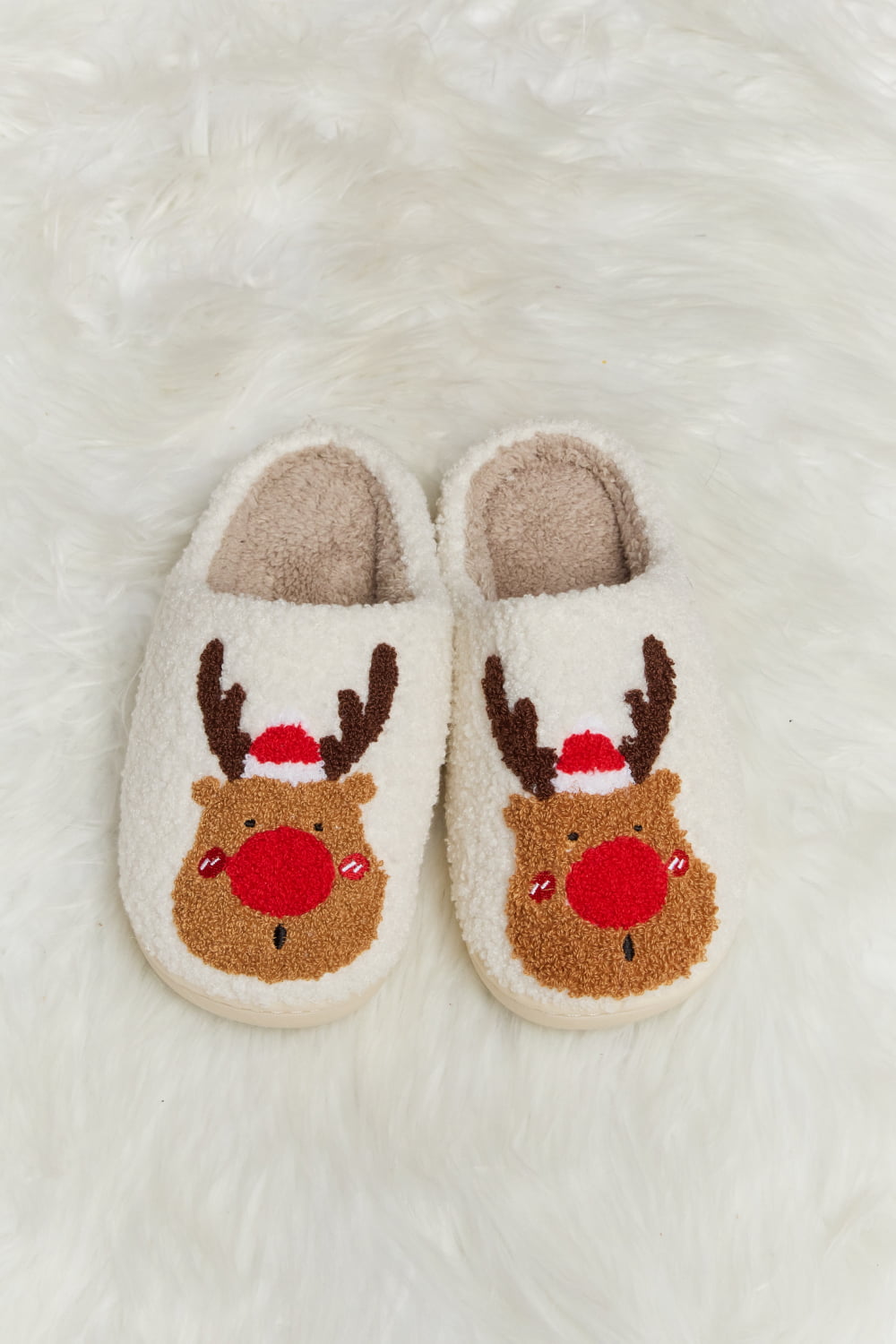 Melody Rudolph Print Plush Slide Slippers - nailedmoms