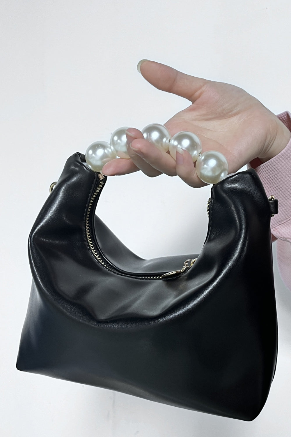 PU Leather Pearl Handbag - nailedmoms