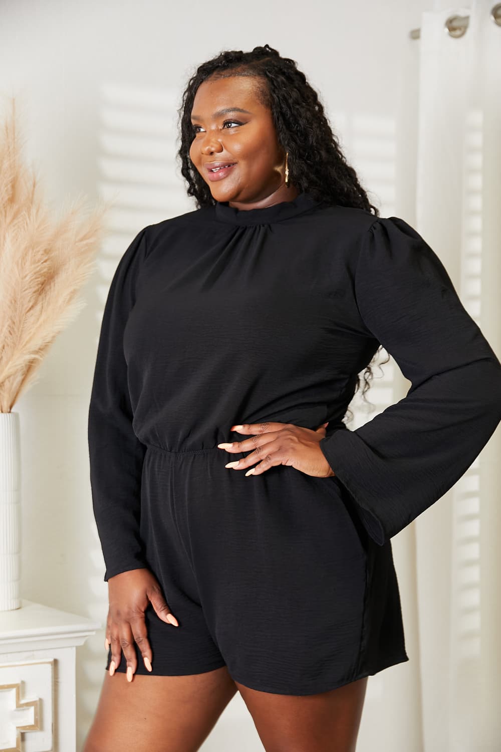 Culture Code Full Size Open Back Romper with Pockets - nailedmoms