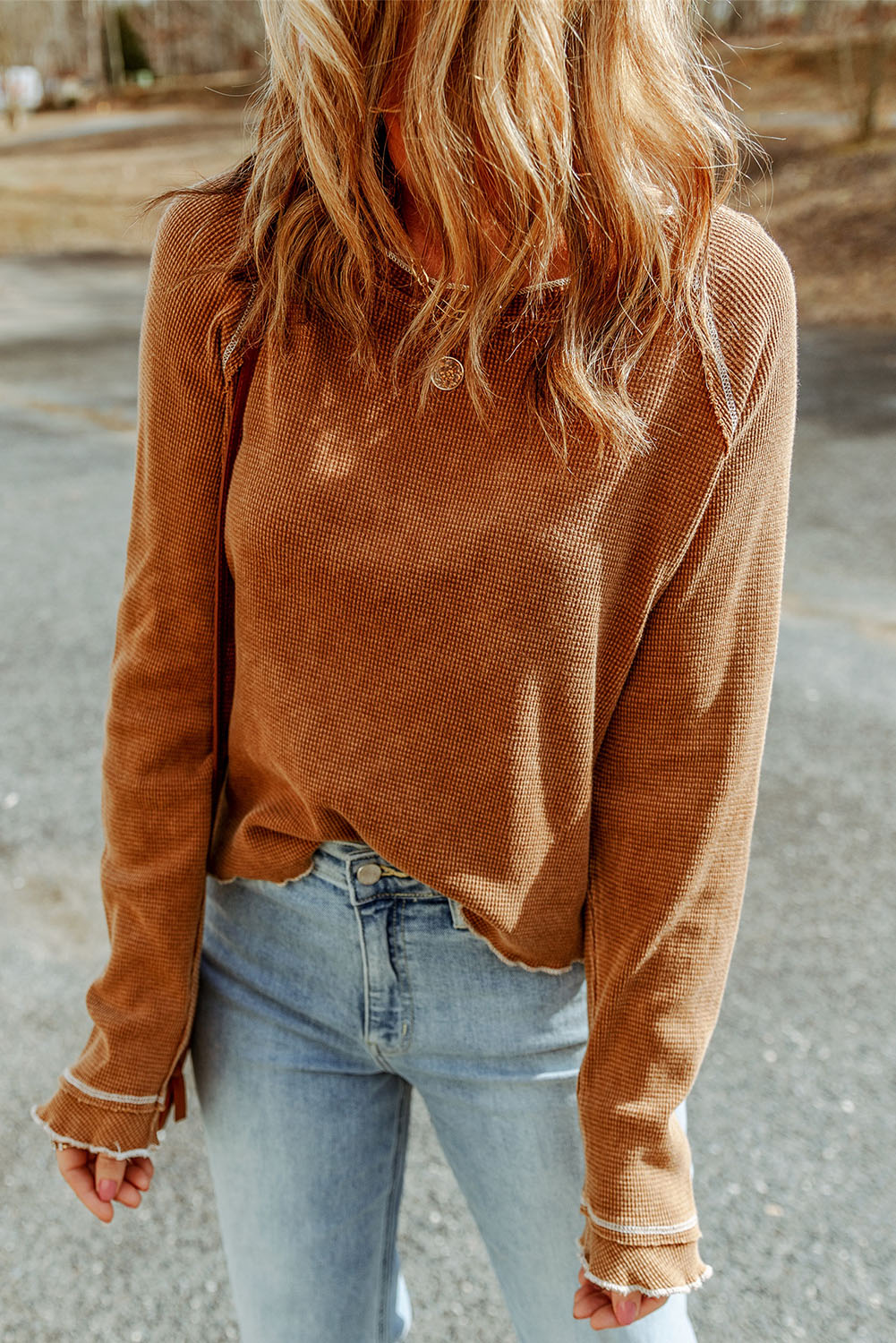 Double Take Long Raglan Sleeve Round Neck Top - nailedmoms