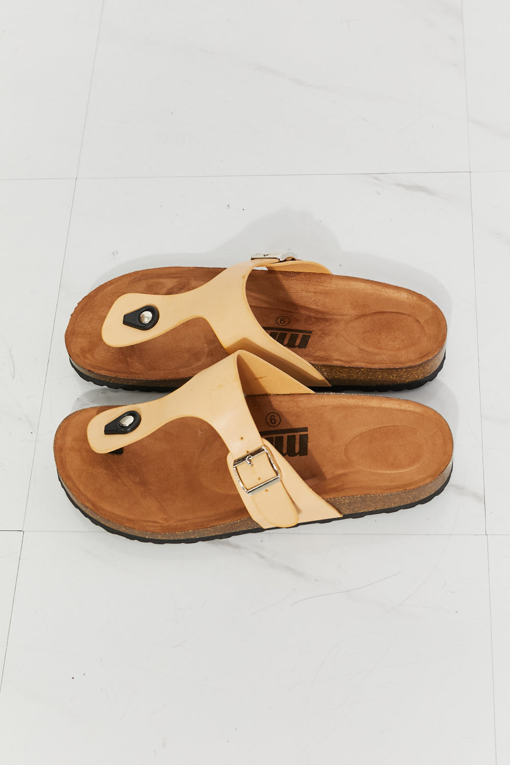 MMShoes Drift Away T-Strap Flip-Flop in Sand - nailedmoms