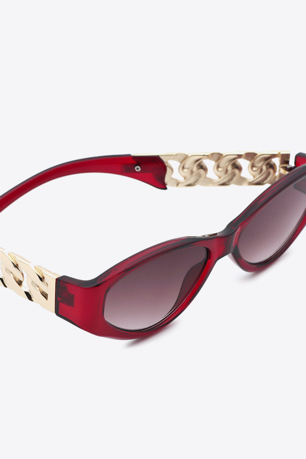 Chain Detail Temple Cat Eye Sunglasses - nailedmoms