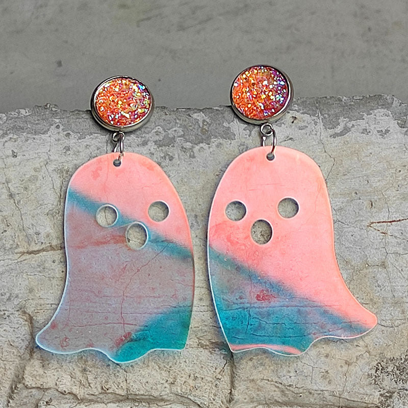 Ghost Shape Acrylic Dangle Earrings - nailedmoms