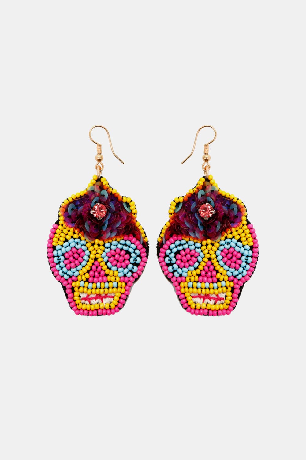 Copper Beaded Detail Dangle Earrings - nailedmoms