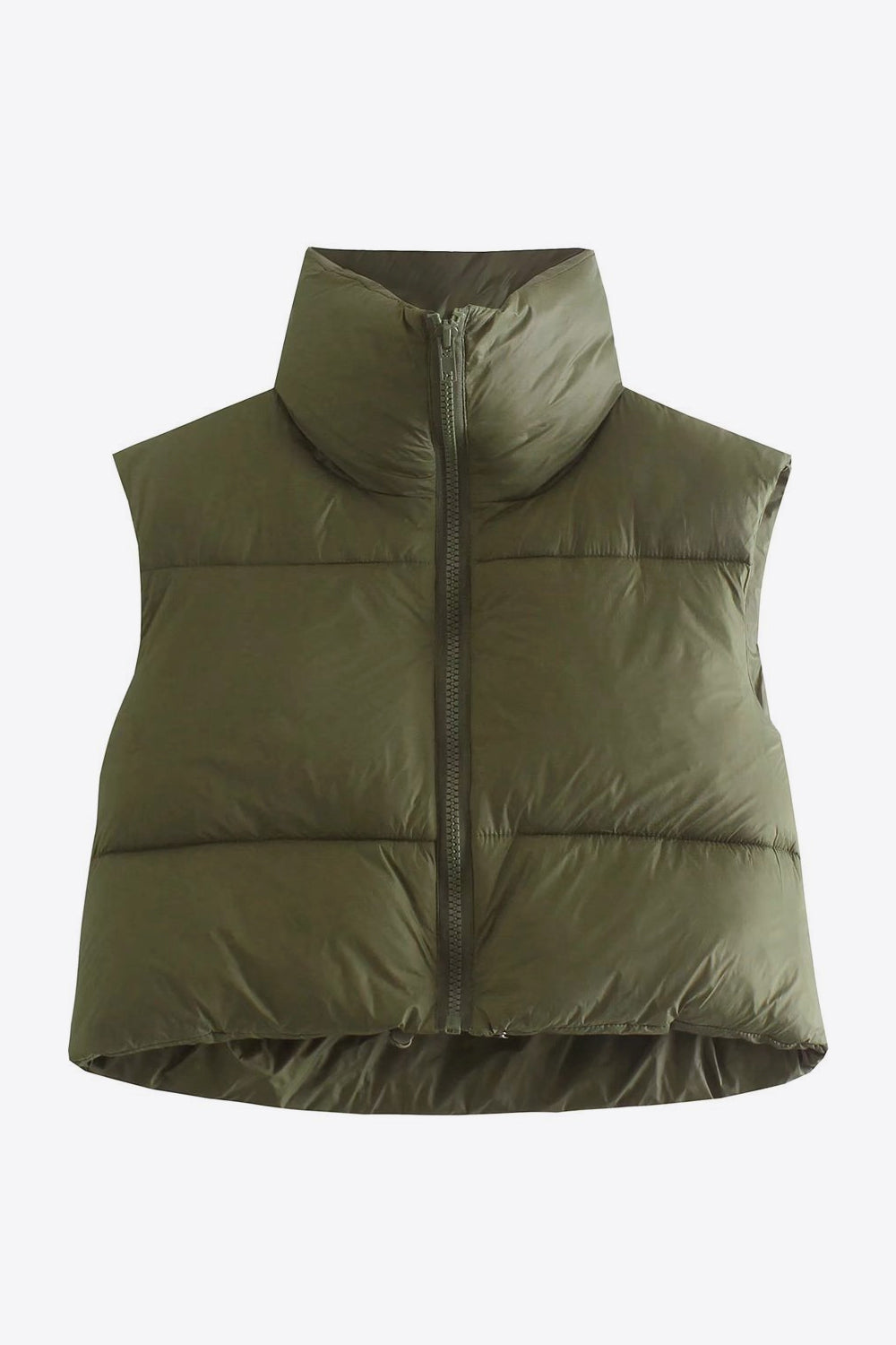 Zip-Up Drawstring Puffer Vest - nailedmoms