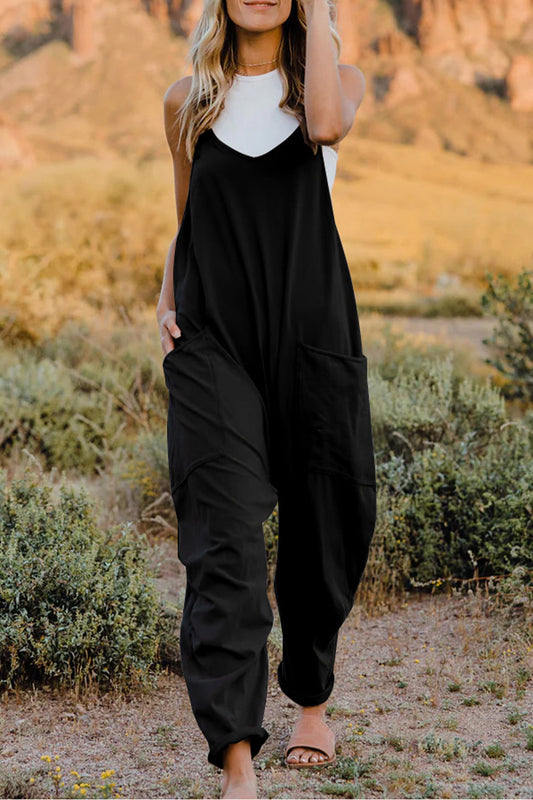 Double Take  V-Neck Sleeveless Jumpsuit with Pocket - nailedmoms