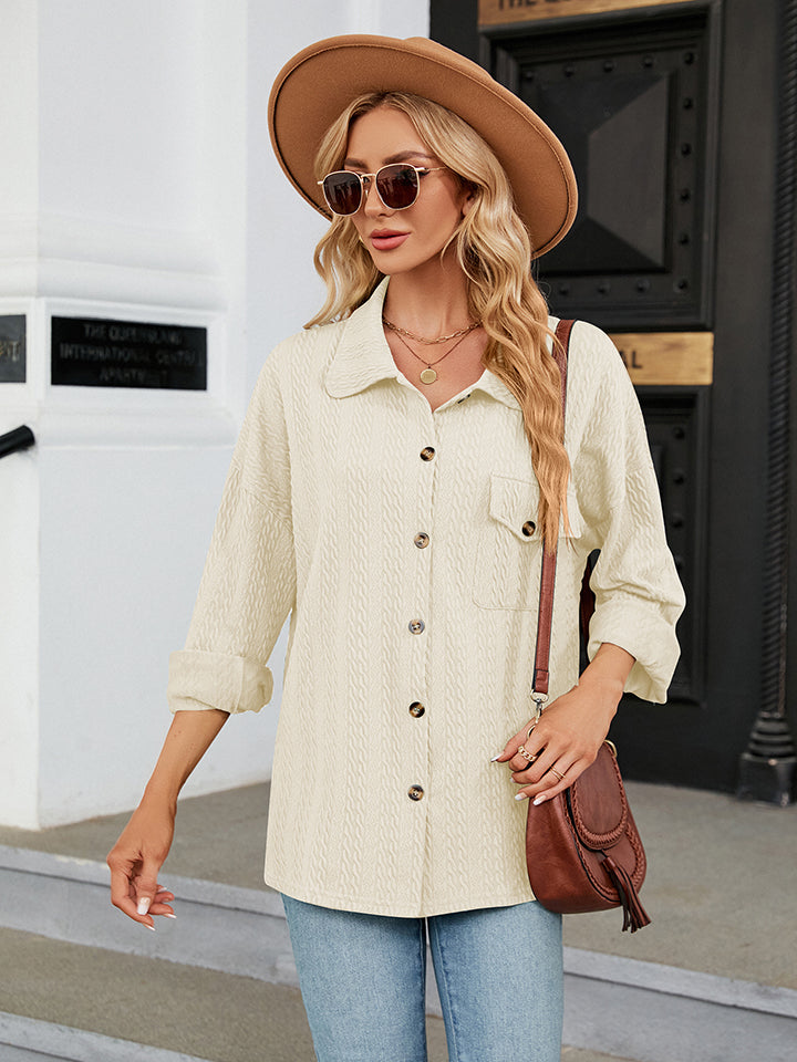 Collared Neck Buttoned Shirt - nailedmoms