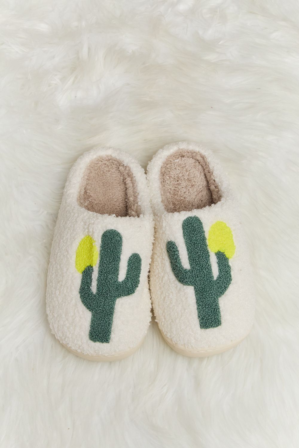 Melody Cactus Plush Slide Slippers - nailedmoms