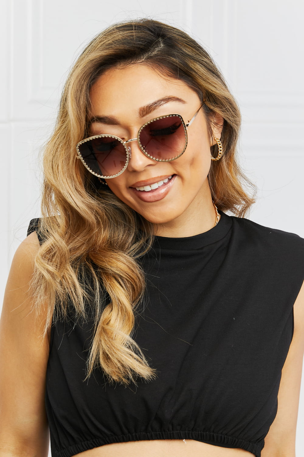 Full Rim Metal Frame Sunglasses - nailedmoms