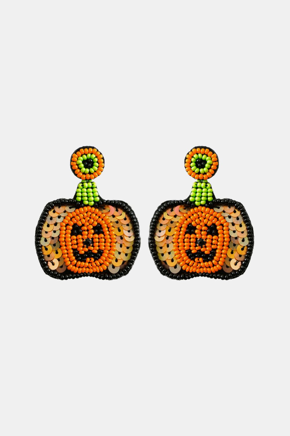 Pumpkin Shape Beaded Dangle Earrings - nailedmoms
