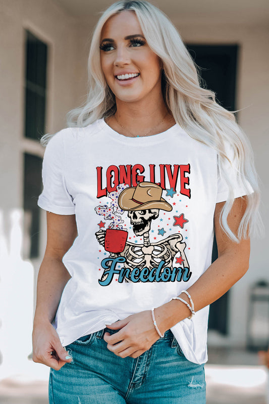 LONG LIVE FREEDOM Graphic Short Sleeve Tee - nailedmoms
