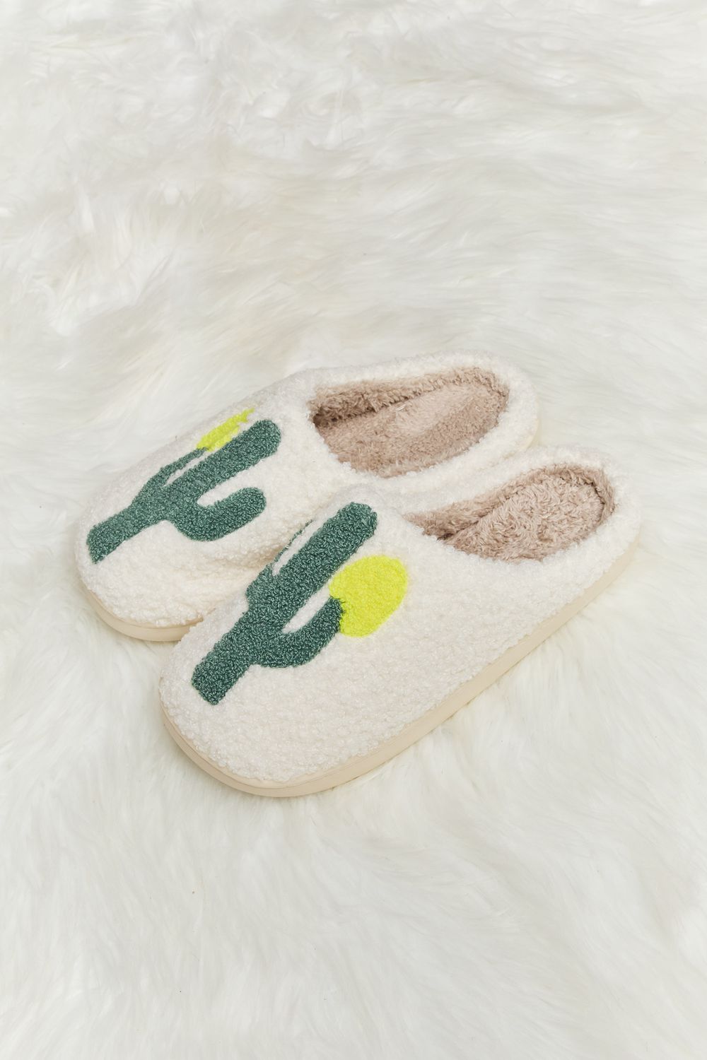 Melody Cactus Plush Slide Slippers - nailedmoms