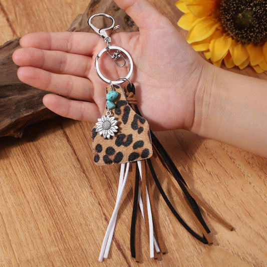 Turquoise Fringe Detail Key Chain - nailedmoms
