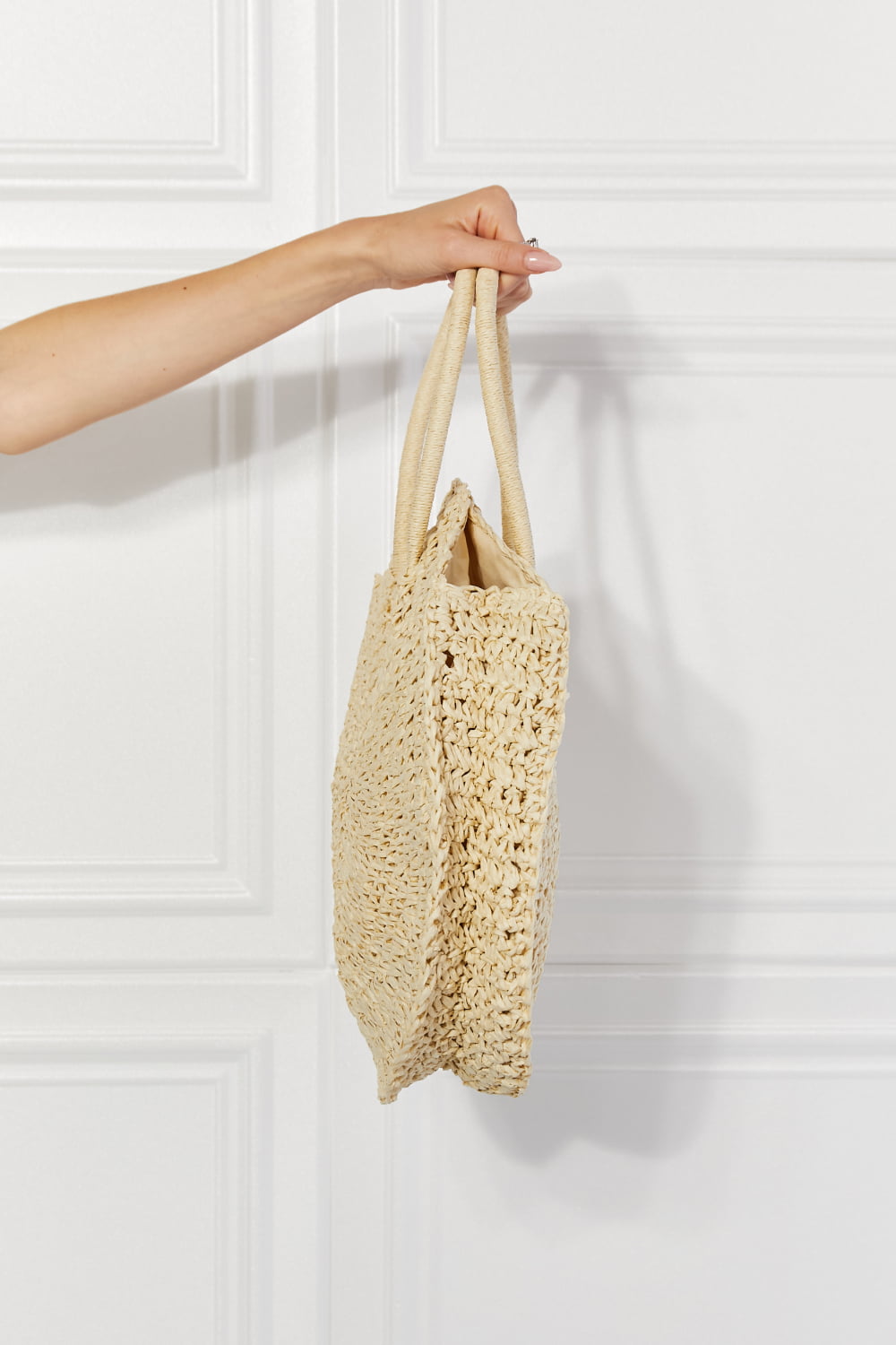 Justin Taylor Beach Date Straw Rattan Handbag in Ivory - nailedmoms