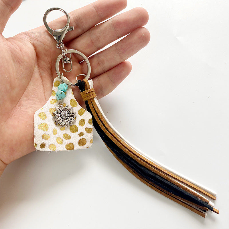 Turquoise Fringe Detail Key Chain - nailedmoms