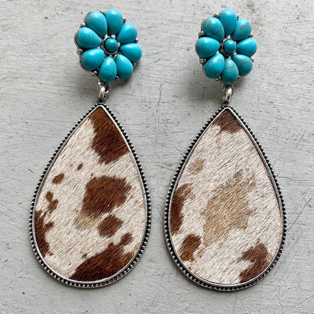 Turquoise Flower Teardrop Earrings - nailedmoms