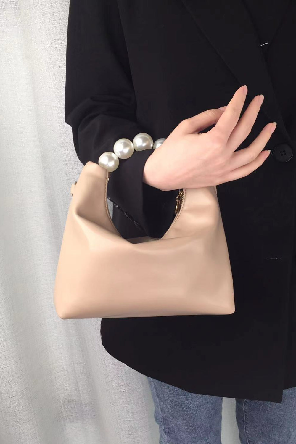 PU Leather Pearl Handbag - nailedmoms
