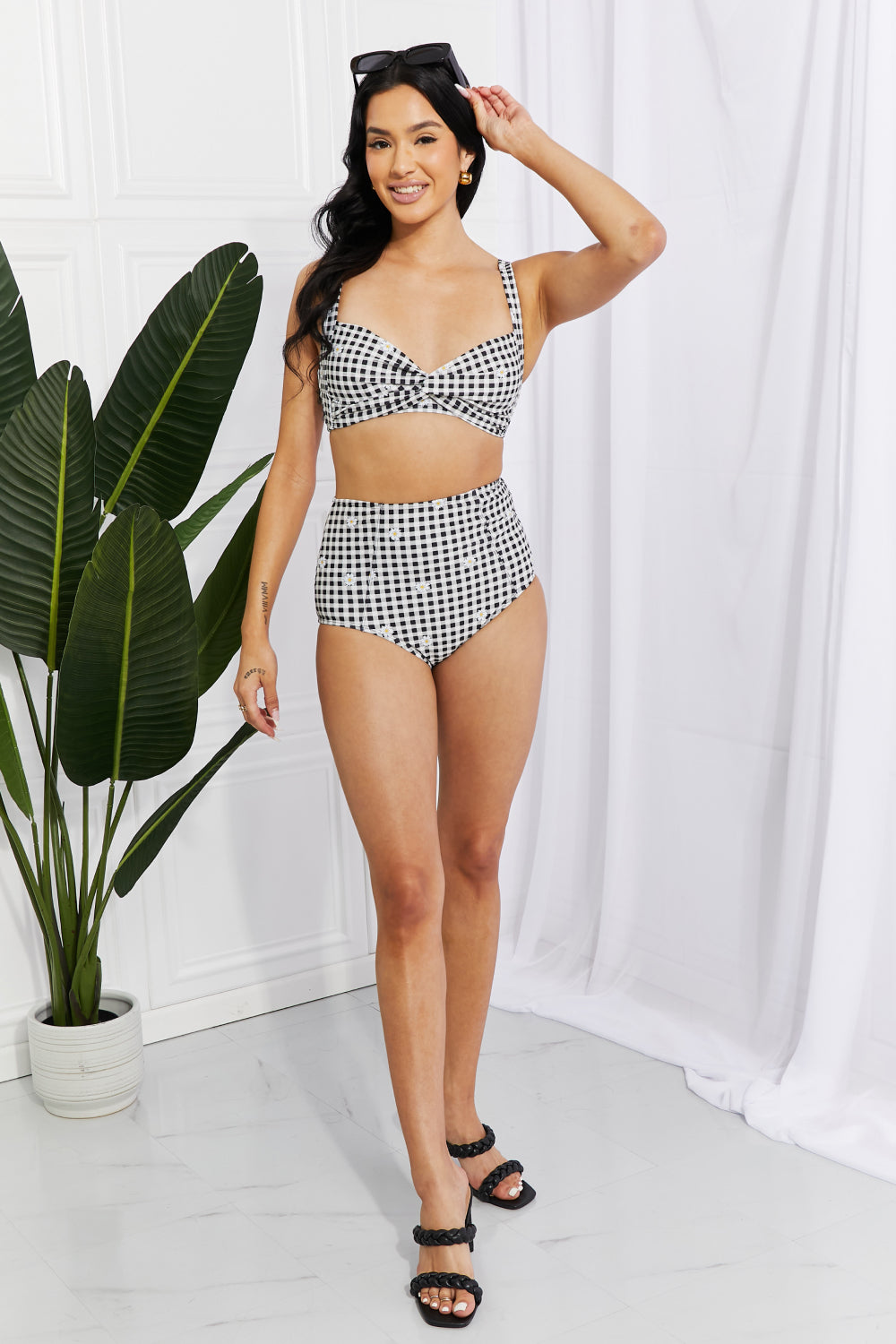 Marina West Swim Take A Dip Twist High-Rise Bikini in Black - nailedmoms
