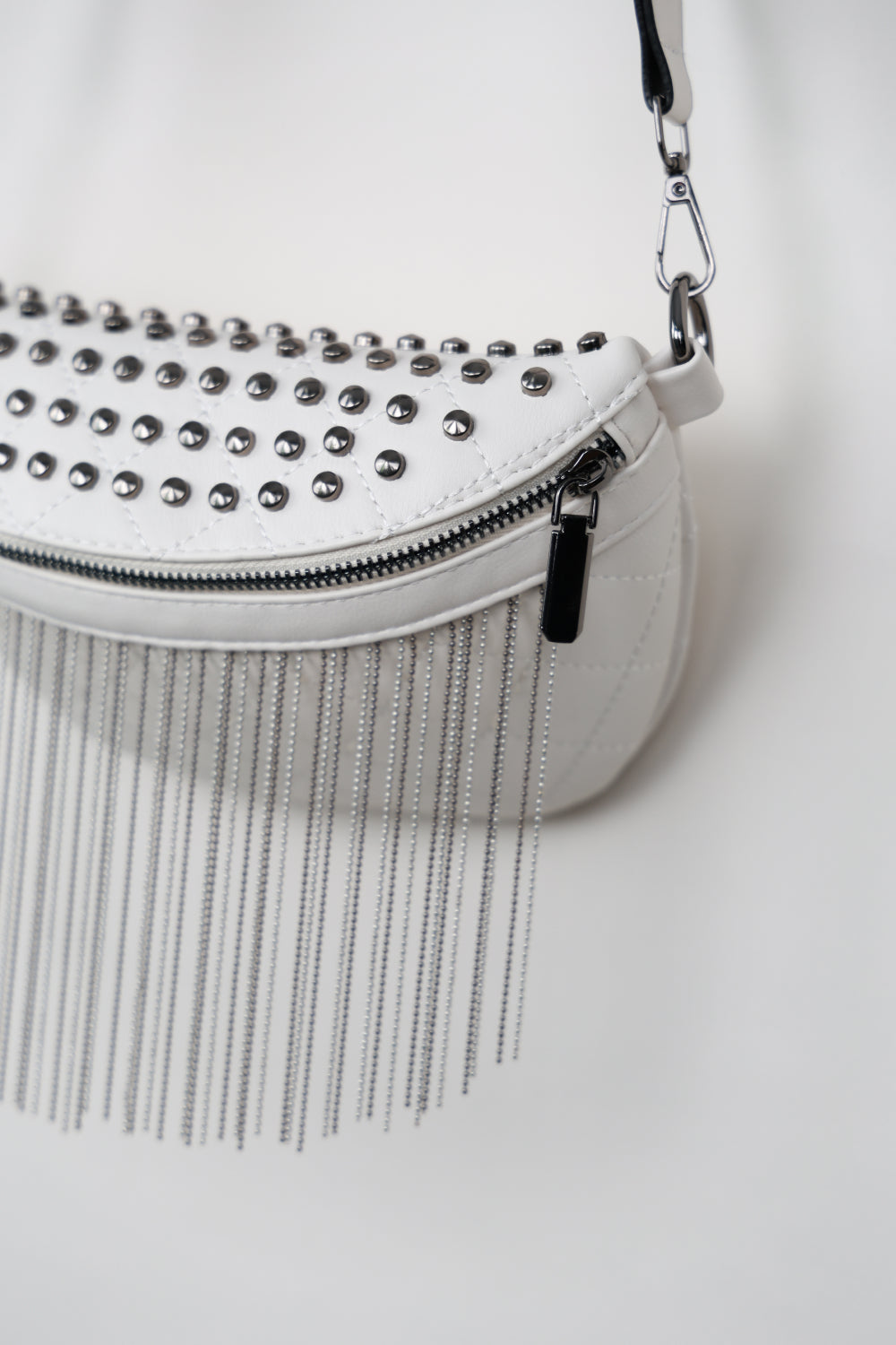 PU Leather Studded Sling Bag with Fringes - nailedmoms