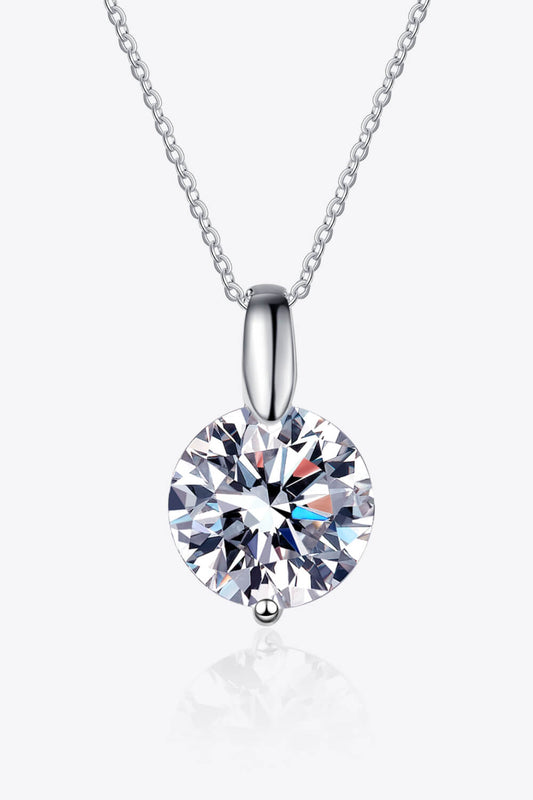 Minimalist 925 Sterling Silver Moissanite Pendant Necklace - nailedmoms