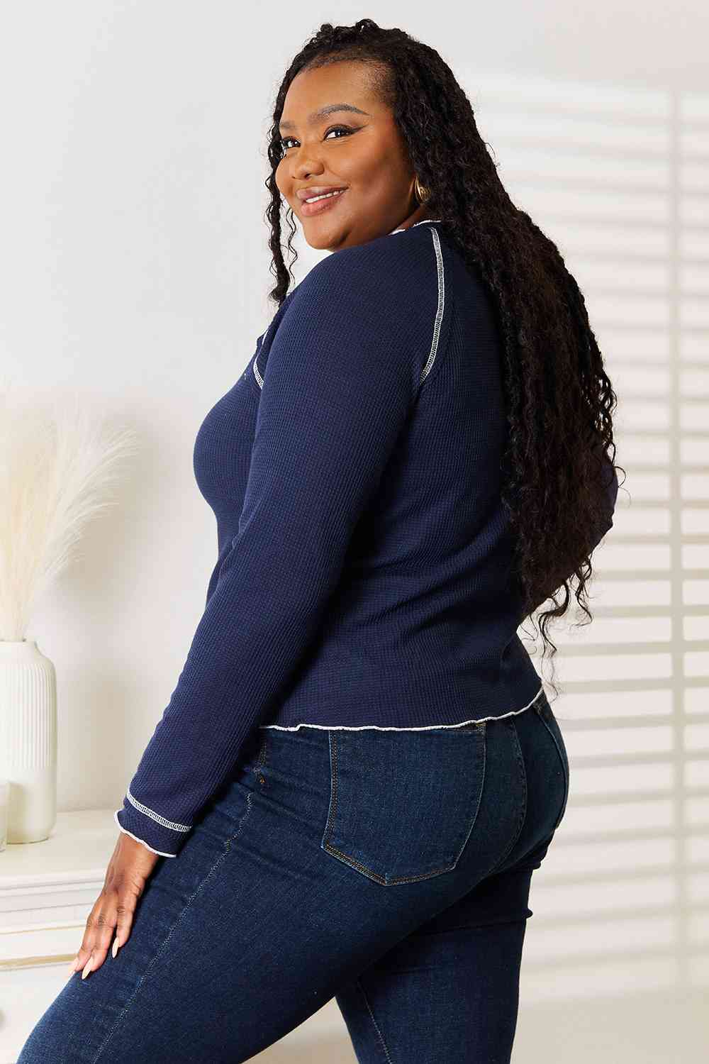 Basic Bae Long Raglan Sleeve Round Neck Top - nailedmoms