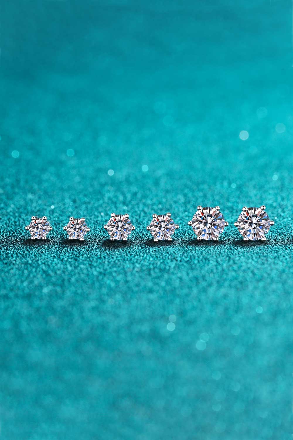 925 Sterling Silver 6-Prong 2 Carat Moissanite Stud Earrings - nailedmoms