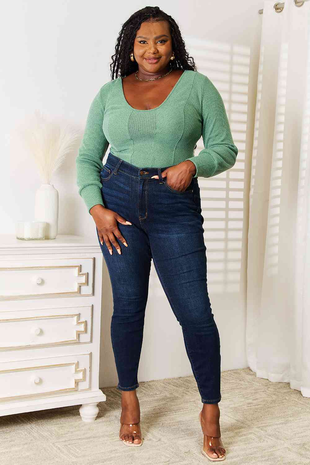 Basic Bae Scoop Neck Long Sleeve Top - nailedmoms