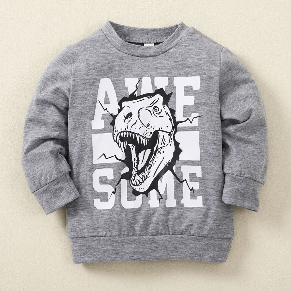 Kids Graphic Sweatshirt and Dinosaur Print Joggers Set - nailedmoms