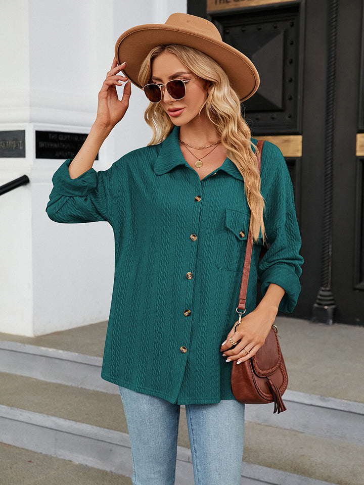 Collared Neck Buttoned Shirt - nailedmoms